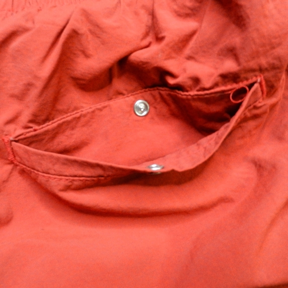 VINTAGE Big Dogs Swim Trunks Shorts Women's XL Orange Nylon Lined Logo - Picture 9 of 12